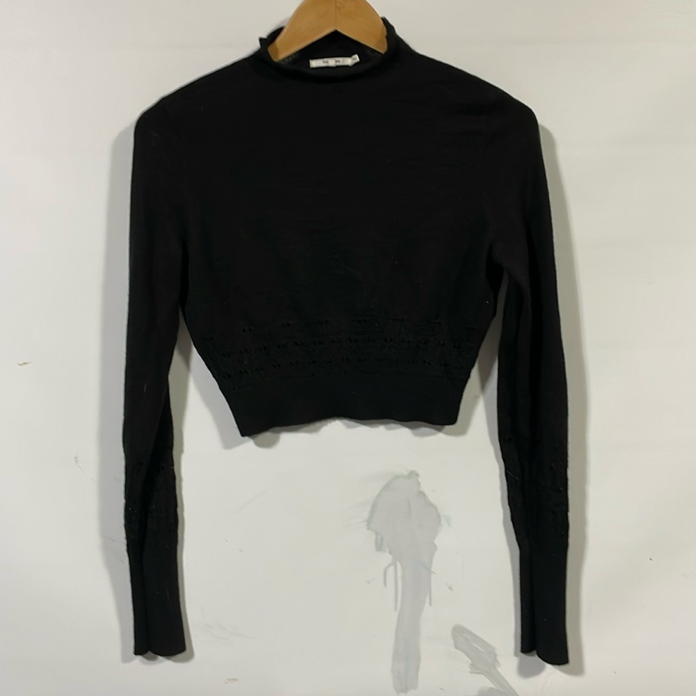 Tularosa Black Cropped Crewneck Sweater